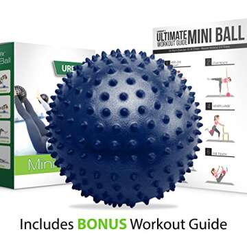 URBNFit Pilates Ball 9 Inch - Small Exercise Balls for Yoga, Barre, Physical Therapy, Stretching, Posture, Core Fitness – Mini Bender & Massager Ball for Back Pain with Workout Guide