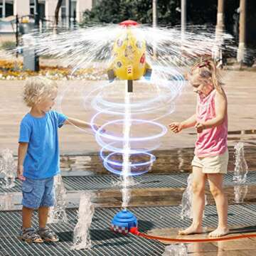 Water Rocket Sprinkler Toy Launcher - Outdoor Splash Sprinklers for Kids, Summer Water Toy Play Rocket Launch Spray Toy for Boys Girls Outside Backyard Water Toys for Toddler Kids Ages 3+