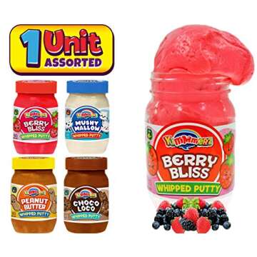 JA-RU Scented Sensory Putty for Kids (1 Assorted Scented Slime) Marshmallow, Chocolate, Peanut Butter, & Strawberry Slime Party Favors for Kids. Therapy Putty Stress Relief Toys. 5353-1