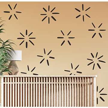 Line Wall Decals Modern Geometric Wall Stickers Black Vinyl Stickers for Wall Removable Peel and Stick Irregular Stripe Wall Murals for Nursery Kids Room Living Room Bedroom Office Terracotta Decor