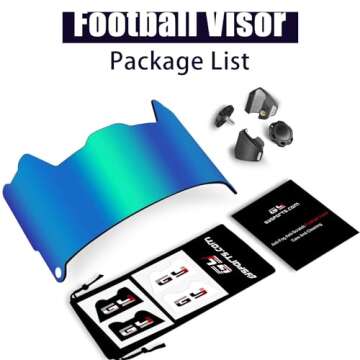 GY Football Visor Professional Football Helmet Visor for Youth Football Helmets and Adult Football Helmet Visors, Includes Visor Clip (Revo Blue)