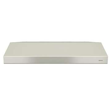 Broan-NuTone Glacier 36-inch Under-Cabinet 4-Way Convertible Range Hood with 2-Speed Exhaust Fan and Light, Bisque