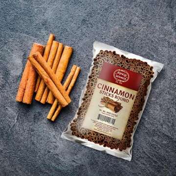 Spicy World Cinnamon Sticks 14 Oz Bag ~100 Sticks - Strong Aroma, Perfect for Baking, Cooking & Beverages - 3+ Inches Length - Cassia Saigon Cinnamon from Vietnam