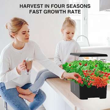 Hydroponics Growing System Herb Garden - MUFGA 18 Pods Indoor Gardening System with LED Grow Light, Plants Germination Kit(No Seeds) with Pump System, Adjustable Height Up to 17.7" for Home, Black