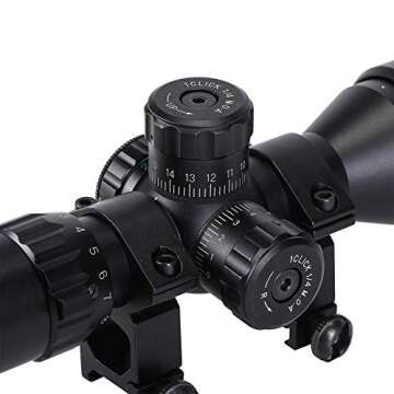 Pinty 3-9X32 AO Mil-Dot Tactical Rifle Scope Optics Optical Scope for Hunting with Aircraft-Grade Aluminum Alloy Tube, Waterproof Fog Proof