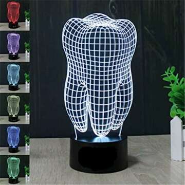 Tooth Shape 3D Illusion LED Table Lamp