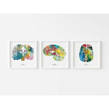 J. Sayuri Neuroscience Art - 3 Calming Prints - 8.5x8.5