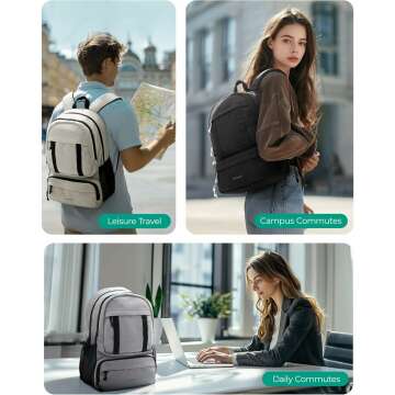 BAGSMART College Laptop Backpack - Ergonomic & Lightweight