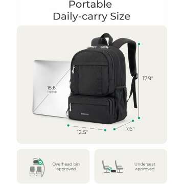 BAGSMART College Laptop Backpack - Ergonomic & Lightweight