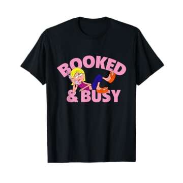 Disney Channel Lizzie McGuire Animated Lizzie Booked & Busy T-Shirt