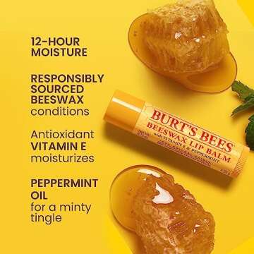 Burt's Bees Lip Balm, Moisturizing Lip Care, for All Day Hydration