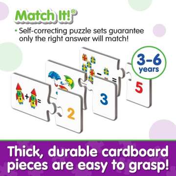 The Learning Journey: Match It! Mathematics - STEM Addition and Subtraction Calculation Activities Game - Teaches Early Math Facts with 30 Matching Pairs - Math Puzzle For Toddler Ages 3 to 6