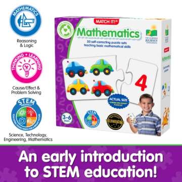 The Learning Journey: Match It! Mathematics - STEM Addition and Subtraction Calculation Activities Game - Teaches Early Math Facts with 30 Matching Pairs - Math Puzzle For Toddler Ages 3 to 6