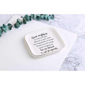 Scwhousi Ceramic Jewelry Dish for Friends & Family