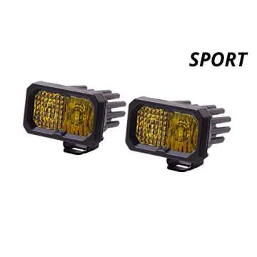 Diode Dynamics SSC2 SAE Yellow Sport Standard LED Pod (pair), Combo w/Amber Backlight