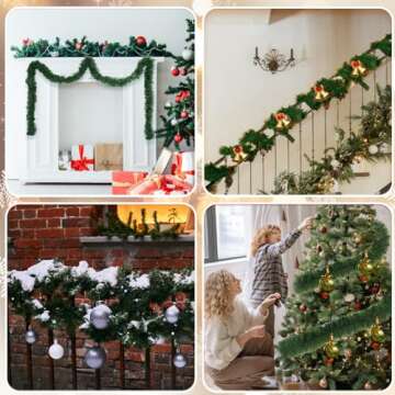 Christmas Garland, 54 Ft Garland for Christmas Decorations, 3 Strands Artificial Pine Garland Soft Greenery Garland for Holiday Wedding Party,Outdoor/Indoor Use