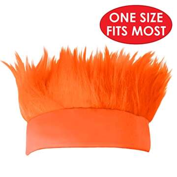 Beistle Hairy Headband in Orange, Novelty Headware for Team Sports Events, School Spirit Pep Rally Costume Accessory, Party Supplies for Tailgating