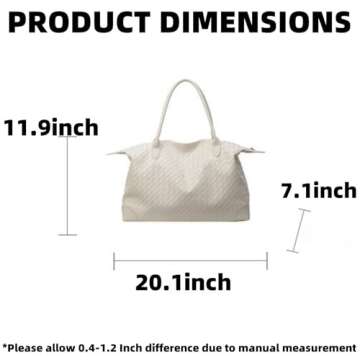 Large Capacity Crossbody Bags for Women, Retro Diamond Grid Casual Bag, Fashionable Versatile Shoulder Bag for Women (White)