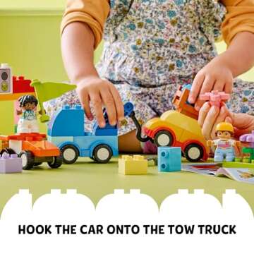 LEGO DUPLO Classic Cars and Trucks Brick Box Playset, Educational STEM Toy, Preschool Toy Building Set for Toddlers Aged 18 Months Plus, Learning Toy to Develop Fine Motor Skills, 10439