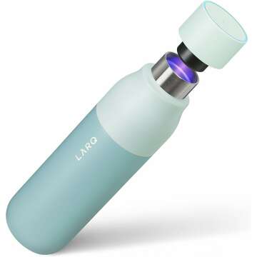 LARQ Bottle PureVis 17 oz - Self-Cleaning and Insulated Stainless Steel Water Bottle with UV Water Purifier and Award-winning Design | Reusable & Travel Friendly, 1-Year Warranty, Seaside Mint