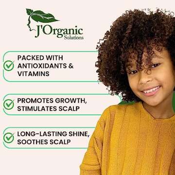 J'Organic Solutions Natural Kid's Hair Growth Stimulator (Hair Grease) with Lanolin, Sweet Almond Oil, and Castor Oil