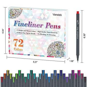 Vanstek 72 Colors Journal Planner Colored Pens, Fineliner Pens for Journaling, Writing Coloring Drawing, Note Taking, Calendar, Planner, Art Office School Gift Supplies