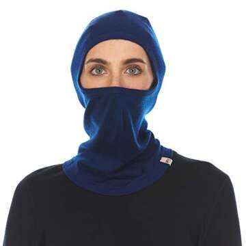 100% Merino Wool Balaclava - Winter Ski Mask - Face Mask - Cold Weather Gear - Navy - One Size