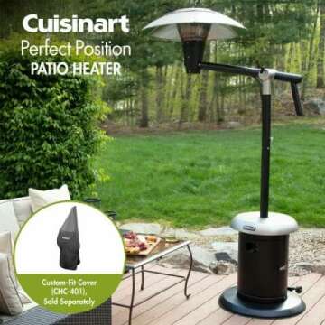 Cuisinart COH-400 Perfect Position Overhead Propane Patio Heater, Extra Large 33" Heat Shield