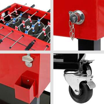 Portable Red Patio Cooler with Foosball - 68 Quart