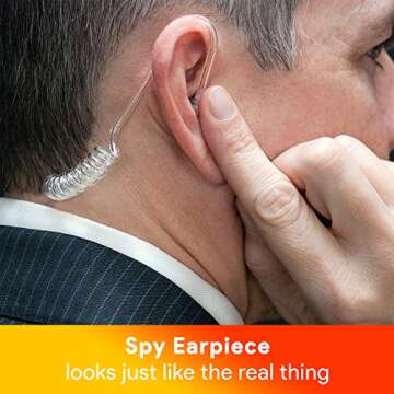 Skeleteen Secret Spy Earpiece Headphones - FBI CIA Secret Service Security Guard Ear Piece Costume Accessory for Kids