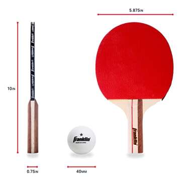 Franklin Sports 4 Player Ping Pong Paddle Set - 4 Table Tennis Paddles and 6 Table Tennis Balls - Ping Pong Paddles - Ping Pong Rackets with Balls