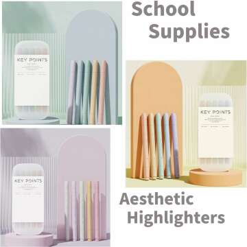 Cute Aesthetic Highlighters Set for School & Office