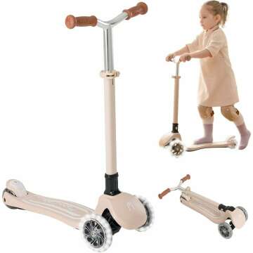 Kids 3-Wheel Scooter with LED Lights - Adjustable