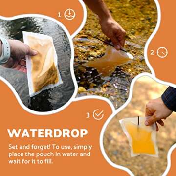 OTS Osmo Waterdrop - 2 Pack. Fresh & brackish Water Filter - Portable Emergency desalination/Water Purifier Survival System Perfect for Outdoor Survival, Natural disasters, and Crisis preparedness.