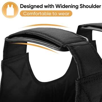 Weighted Vest, 20kg/44lbs Adjustable Exercise Weighted Vestfor Workout Fitness Resistance Training Boxing(Weights not Included)