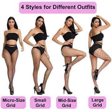 akiido Fishnet Stockings, High Waist Tights for Women, Sparkle Party Rhinestone Mesh Stockings, Fishnets Thigh High Pantyhose