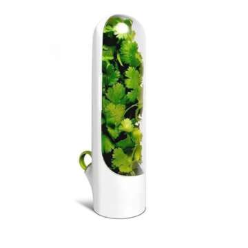 Herb Saver Container BPA-Free Vegetable and Herb Fresh-Keeping Cup with Water Reservoir Case Small White 1