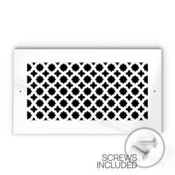 SABA Home Decor Air Vent Cover Grille - Acrylic Plexiglass 4 x 10 with Screws Duct Opening, 6 x 12 Overall White Finish Decorative Covers for Walls & Ceilings NOT for Floor USE, Venetian