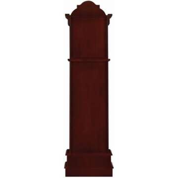 BOWERY HILL Grandfather Clock with Adjustable Volume Digital Chime in Brown Red