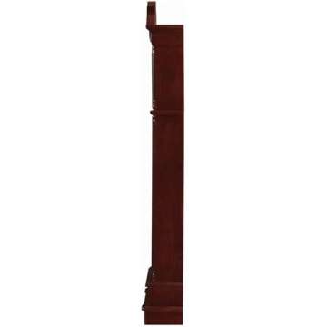 BOWERY HILL Grandfather Clock with Adjustable Volume Digital Chime in Brown Red