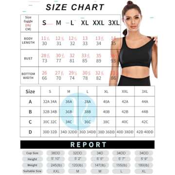 RUNNING GIRL High Impact Sports Bras for Women,Racerback Bra Workout Crop Tops for Women(WX2667 Black,S)