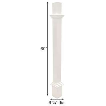 New England Decorative Mounting Post, White, 5'