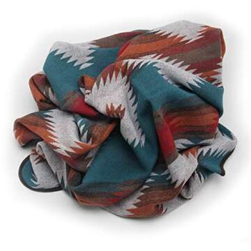 Ruth&Boaz Outdoor Wool Blend Blanket Ethnic Inka Pattern(M) (M-Orange, Large)