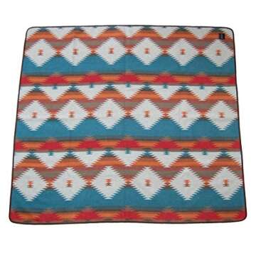 Ruth&Boaz Outdoor Wool Blend Blanket Ethnic Inka Pattern(M) (M-Orange, Large)