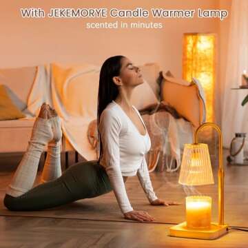 Candle Warmer Lamp with Timer - Adjustable Height Wax Melt Electric Light Warming Dimmable Top Melter Heater For Melting Heating Small Jar Candles Gifts Women Mom Birthday Home Desk Decor W/2 Bulbs