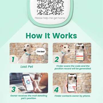 Pawaii QR Code Pet ID Tag, Silent Silicone Dog ID Tag, Modifiable Pet Online Profile, Free Online Pet Page Emergency Contact, Scan QR Receive Instant Pet Location Alert Email, 1Pack (Green)