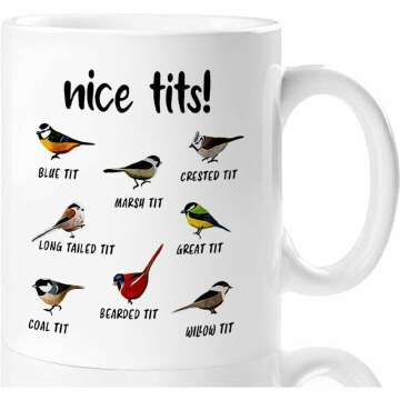 Funny Nice Tits Bird Mug for Coffee Lovers - Unique Gift for Bird Enthusiasts