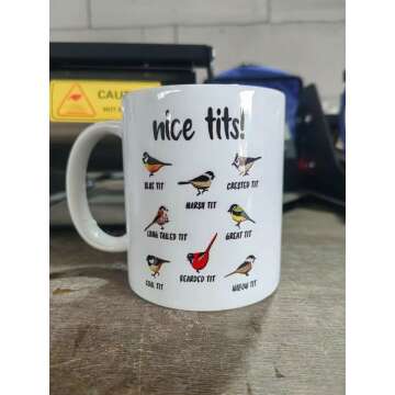 Funny 'Nice Tits' Bird Mug - Great Gift Idea for Bird Lovers