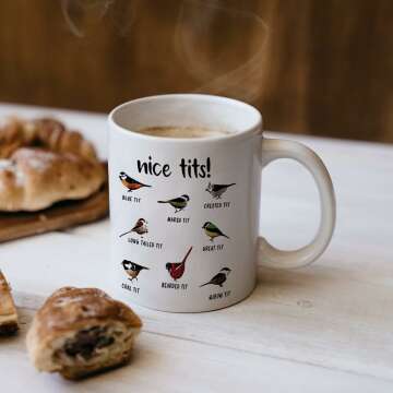 Funny 'Nice Tits' Bird Mug - Great Gift Idea for Bird Lovers