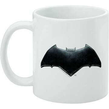 GRAPHICS & MORE Justice League Movie Batman Logo Ceramic Coffee Mug, Novelty Gift Mugs for Coffee, Tea and Hot Drinks, 11oz, White